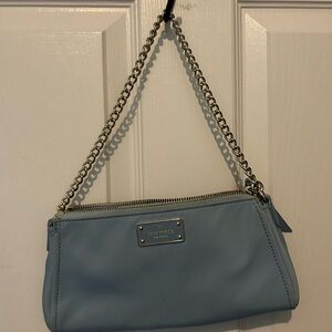 kate spade baby blue shoulder bag with chain strap